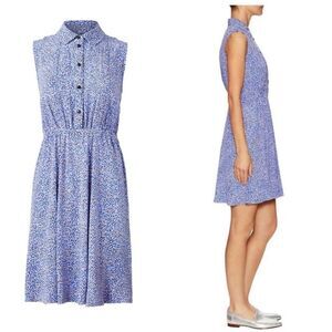 Kate Spade Blue Petals Collared Sleeveless Mini Dress